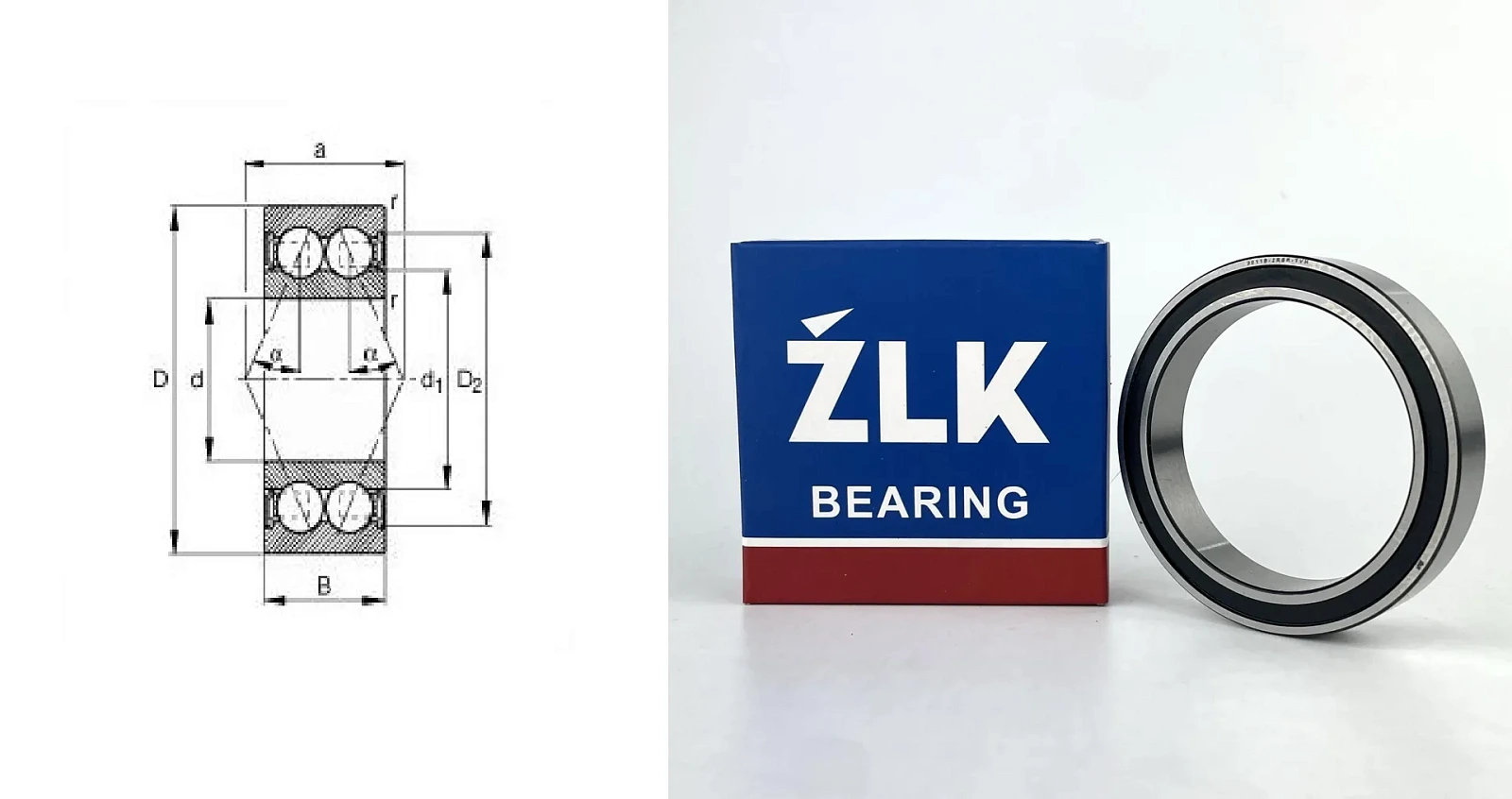 Подшипник шариковый  (3811B-2RSR-TVH) 40×85×35 мм ZLK