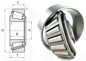 Подшипник HM88542/HM88510 радиально-упорный роликовый конический 31,75-73,025-27,783 мм