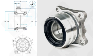 Подшипниковый ступичный узел 38BWK01JY2CA01ZA (713618420 512038 38BWK01BY2 R169.42) радиально-упорный шариковый 38-79,5-58 мм