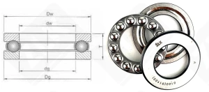 Подшипник 8103 (51103) упорный шариковый 17-30-9 мм