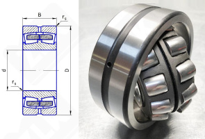 Подшипник 53508 Н (22208CCW33) радиальный роликовый самоустанавливающийся 40-80-23 мм