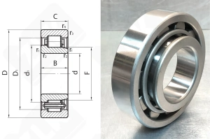 Подшипник 42307 (NJ307) радиальный роликовый 35-80-21 мм
