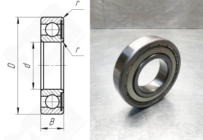 Подшипник 60207 (6207Z) радиальный шариковый 35-72-17 мм