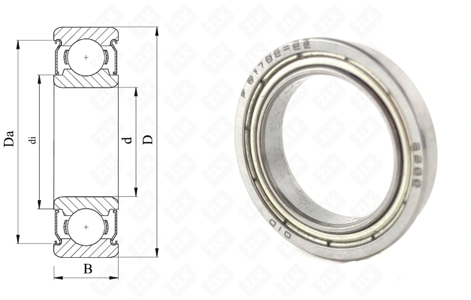 Подшипник шариковый 1000702ZZ (F61702ZZ F6702ZZ) 15×21×4 мм OID