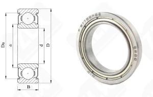 Подшипник 1000702 ZZ (F61702ZZ,F6702ZZ) радиальный шариковый 15-21-4 мм