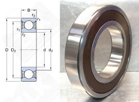 Подшипник 180224 (6224DDU) радиальный шариковый 120-215-40 мм