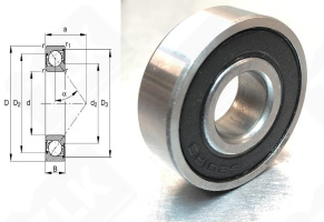 Подшипник 66201Е (7201BETVP2RSR) радиально-упорный шариковый 12-32-10 мм