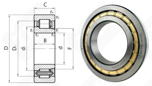 Подшипник 42228 Л (NJ228M) радиальный роликовый 140-250-42 мм