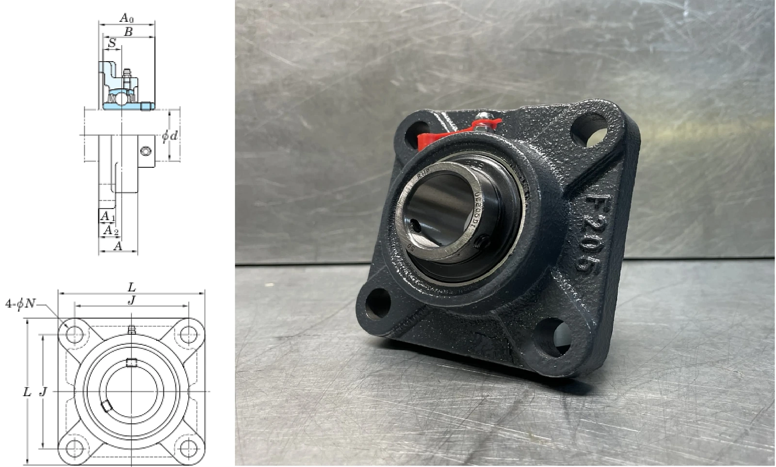 Подшипник корпусный  480205UCF (UCF205) 25×95×34 мм RHP