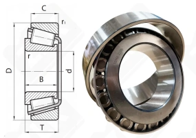 Подшипник 7536 (32236) радиально-упорный роликовый конический 180-320-92 мм