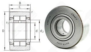 Опорный ролик NUTR2052 радиальный игольчатый 20-52-25 мм