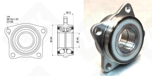 Подшипниковый ступичный узел JWB3065 (DACF1092A) радиально-упорный шариковый 40-84-43 мм