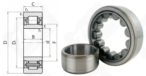 Подшипник 32205 E (NU205ECJ) радиальный роликовый 25-52-15 мм