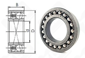Подшипник 1212 (1212) радиальный шариковый самоустанавливающийся 60-110-22 мм