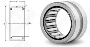 Подшипник B2410 радиальный игольчатый 38,1-47,625-15,88 мм