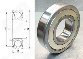 Подшипник 80312 (6312ZZ) радиальный шариковый 60-130-31 мм