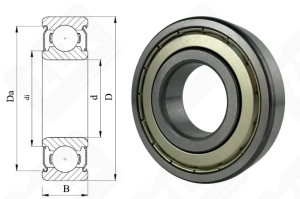 Подшипник 80207 (70) (6207ZZC3) радиальный шариковый 35-72-17 мм