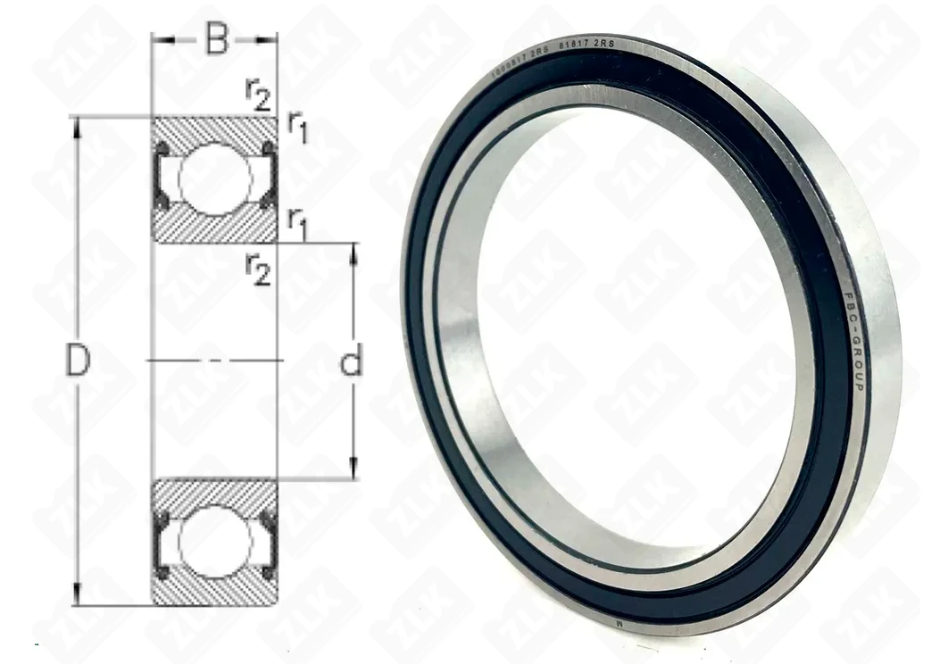 Подшипник шариковый 1000817 2RS (618172RS) 85×110×13 мм FBC