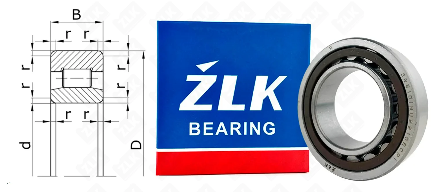 Подшипник роликовый 32510 (NU2210ECP) 50×90×23 мм ZLK