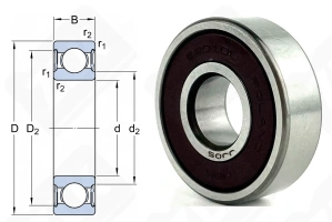 Подшипник 180201 (6201DDU) радиальный шариковый 12-32-10 мм