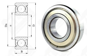 Подшипник 80308 (6308ZZE) радиальный шариковый 40-90-23 мм