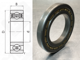 Подшипник 7000111Л (16011M) радиальный шариковый 55-90-11 мм