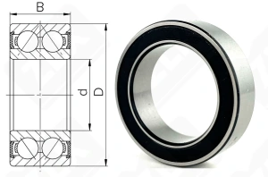 Подшипник 38052RS радиально-упорный шариковый 25-37-10 мм
