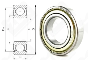 Подшипник 80106 (6006ZZ) радиальный шариковый 30-55-13 мм