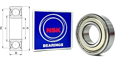 Подшипник шариковый 80104 (6004ZZC3E) 20×42×12 мм NSK оригинал