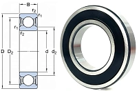 Подшипник шариковый 180212 (62122RS) 60×110×22 мм FBC