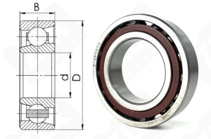 Подшипник 36107 E (7007CP) радиально-упорный шариковый 35-62-14 мм