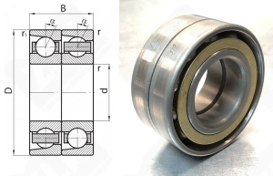 Подшипник 466318Л (7318BMDT) радиально-упорный шариковый 90-190-86 мм