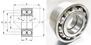 Подшипник 3086309 М (5309D,3309D) радиальный шариковый 45-100-39,7 мм
