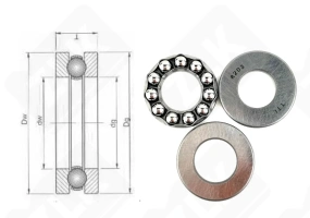 Подшипник 8203 (51203) упорный шариковый 17-35-12 мм