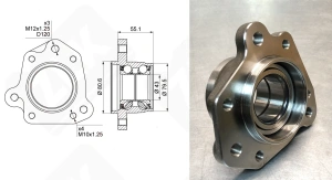 Подшипниковый ступичный узел JWB3095 радиально-упорный шариковый 43-80,6-66 мм