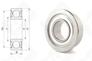 Подшипник 1000087 ZZ (F687ZZ) радиальный шариковый 7-14-5 мм