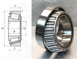 Подшипник JHM720249/JHM720210 радиально-упорный роликовый конический 100-160-41 мм
