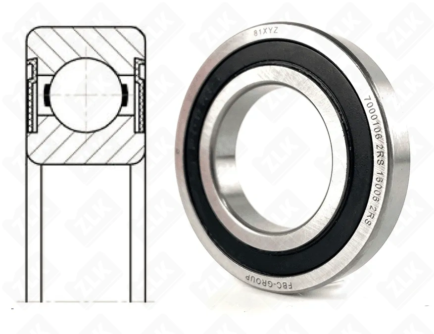 Подшипник шариковый 7000106-2RS (160062RS) 30×55×9 мм Россия