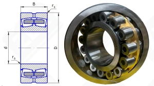 Подшипник 3632 АМНК5 (30) (22332ACMAC3W33) радиальный роликовый самоустанавливающийся 160-340-114 мм