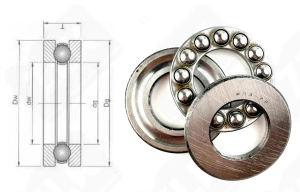 Подшипник 8205 (51205) упорный шариковый 25-47-15 мм