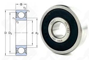 Подшипник 180301 (63012RS) радиальный шариковый 12-37-12 мм