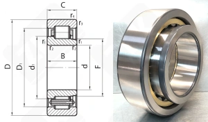 Подшипник 42520 Л (NJ2220М) радиальный роликовый 100-180-46 мм