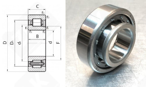 Подшипник 42207 КМ (NJ207) радиальный роликовый 35-72-17 мм