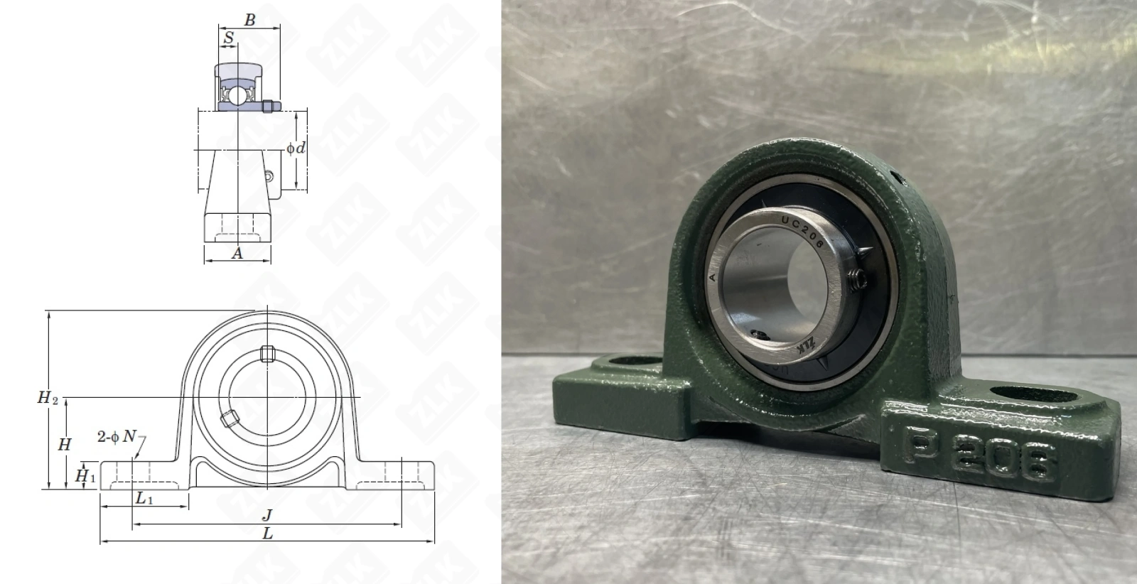 Подшипник корпусный  480206UCP (UCP206) 30×83×165 мм SKF оригинал