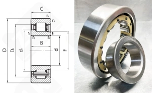 Подшипник 42312 Л (NJ312М) радиальный роликовый 60-130-31 мм