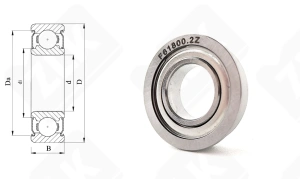 Подшипник 1000800 ZZ (F61800ZZ,F6800ZZ) радиальный шариковый 10-19-5 мм