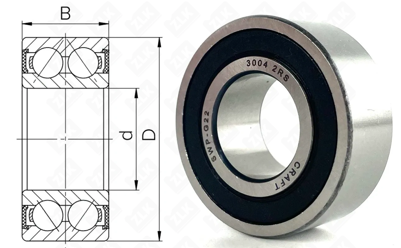 Подшипник шариковый 3056004 (30042RS) 20×42×16 мм Craft