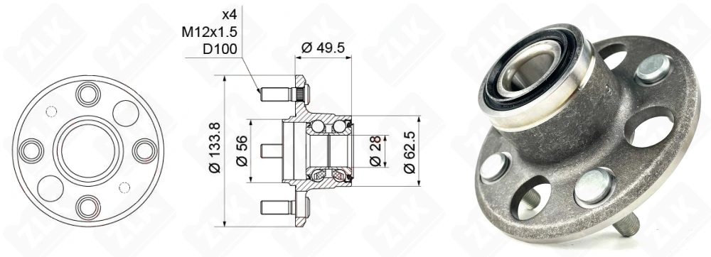 HUB002-6 (F25BVV10-7 513034 HGB43330.S01 713617250 VKBA 1378) NTN  