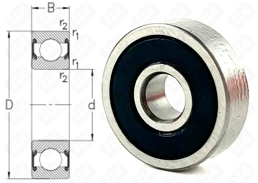 Подшипник шариковый 180025 (625-2RS/C3) 5×16×5 мм ZKL