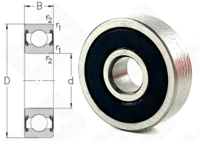 Подшипник 180025 (70) (6252RSC3) радиальный шариковый 5-16-5 мм